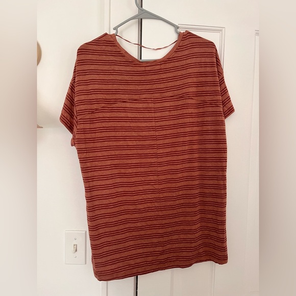 NWT PrAna Vino Heather Stripe Foundation Slouch Top Size Medium - Picture 2 of 6